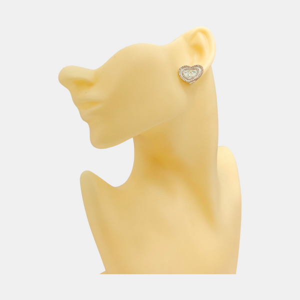 Metal White Stud Earrings