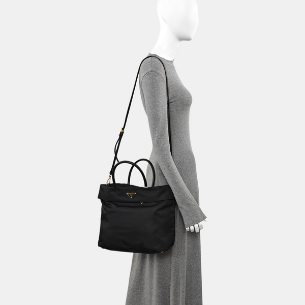 Nylon Shoulder Bag Black