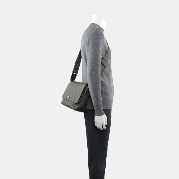 Ophidia Medium Monogram Coated Canvas Gray