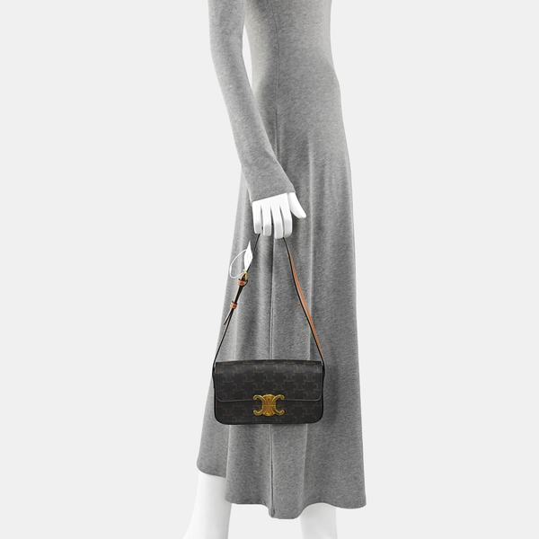 TRIOMPHE Small Coated Canvas Brown