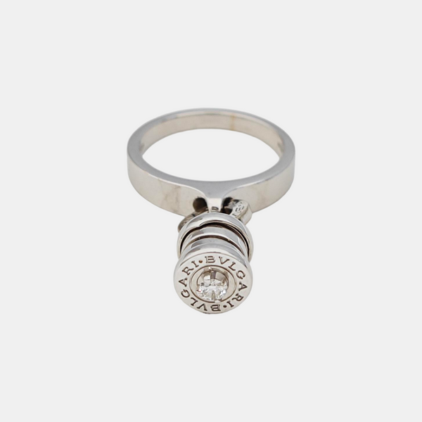 18k White Gold Silver Ring EU 53