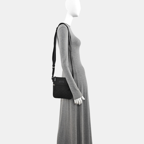 Monogram Nylon Shoulder Bag Black