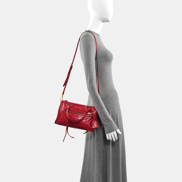 Calfskin Shoulder Bag Red