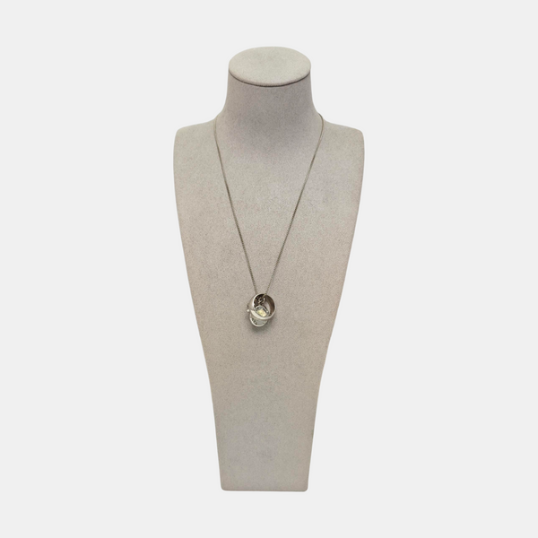 Monogram Metal Silver Necklace