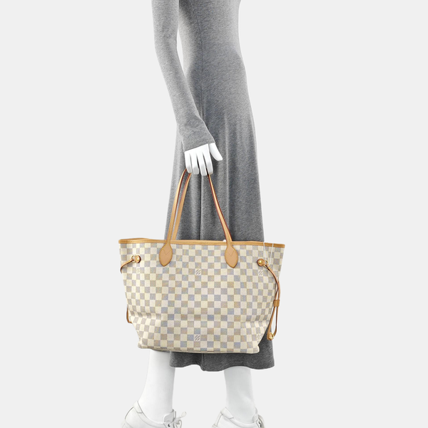 NEVERFULL MM Damier Azur Coated Canvas Beige