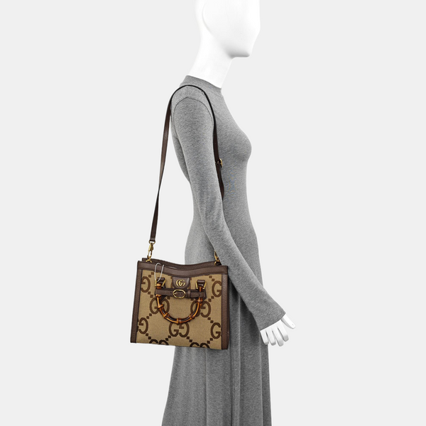 Diana Small Monogram Canvas Beige