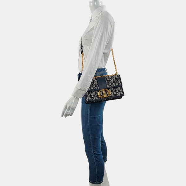 30 Montaigne Oblique Canvas Blue