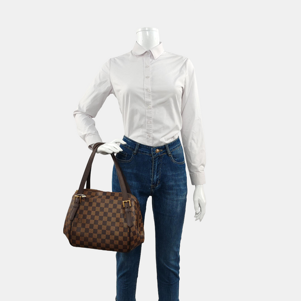 RIVINGTON Damier Ebene Coated Canvas Brown