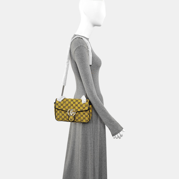 GG Marmont Medium Quilted Canvas Yellow