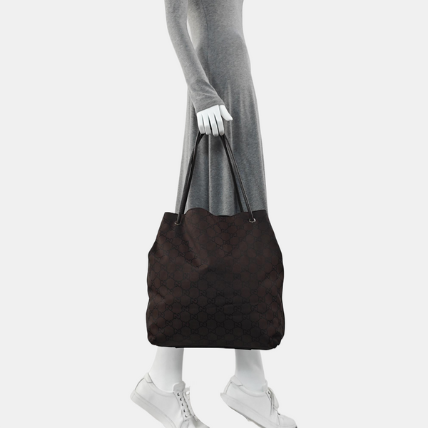 Monogram Canvas Tote Bag Brown