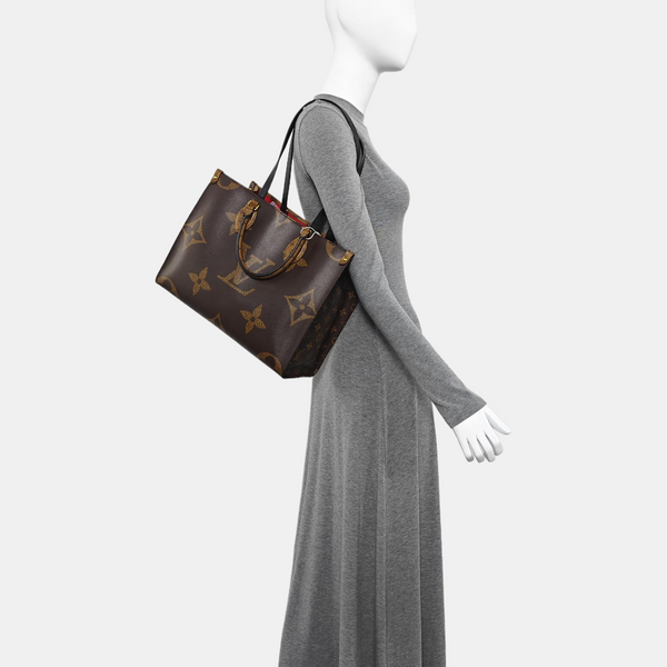ONTHEGO MM Monogram Coated Canvas Brown