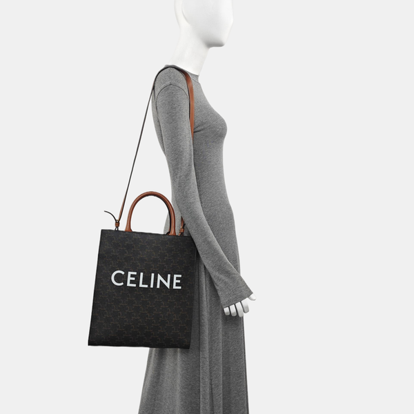 CABAS CELINE Small Coated Canvas Brown