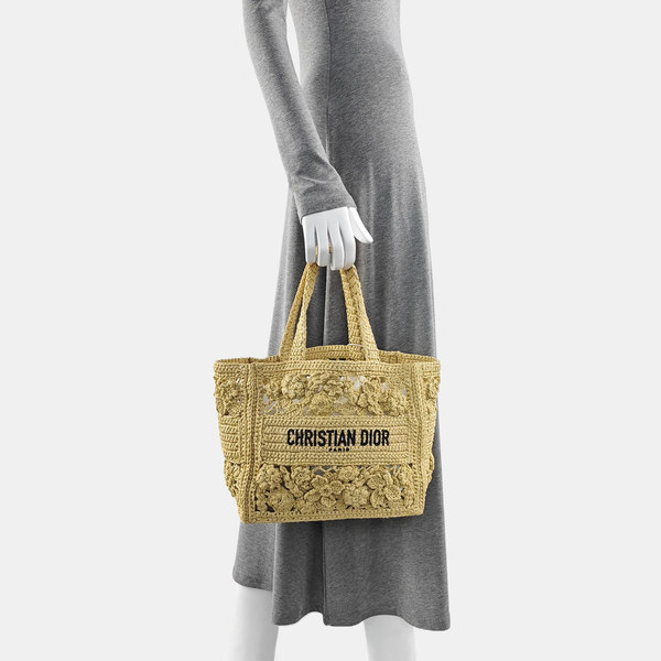 Book Tote Small Straw Beige