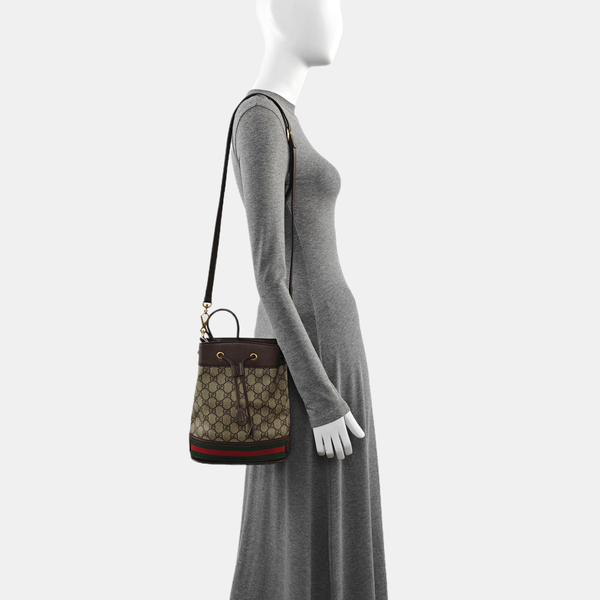 Authenticated pre-owned Ophidia Small Monogram Coated Canvas Beige - Bucket Bag at Looply
