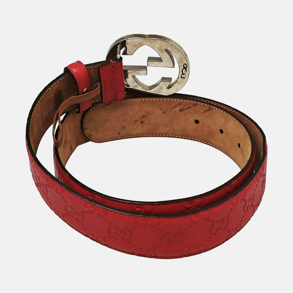 Leather Belt Red