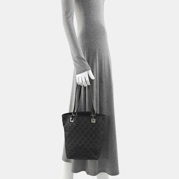 Monogram Canvas Tote Bag Black