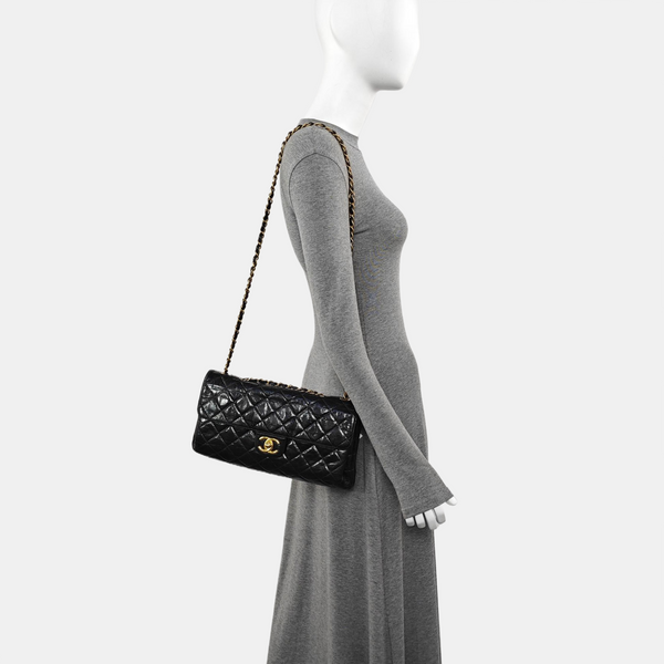 Quilted Calfskin Shoulder Bag Black