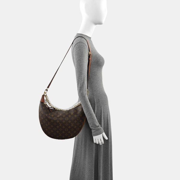 LOOP HOBO Monogram Coated Canvas Brown