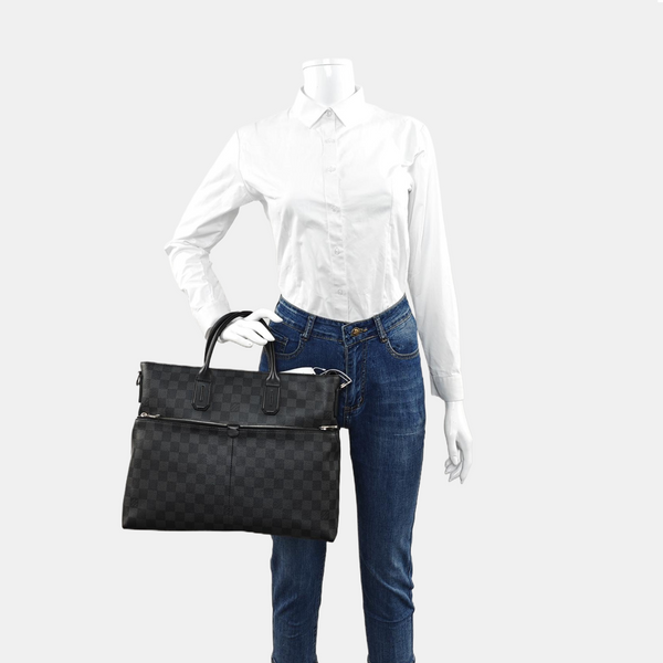 7 DAYS A WEEK Damier Graphite Coated Canvas Gray