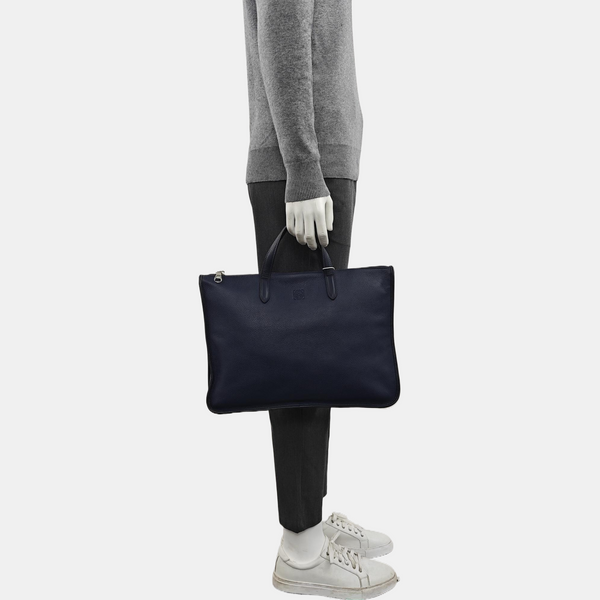 Calfskin Top Handle Bag Blue