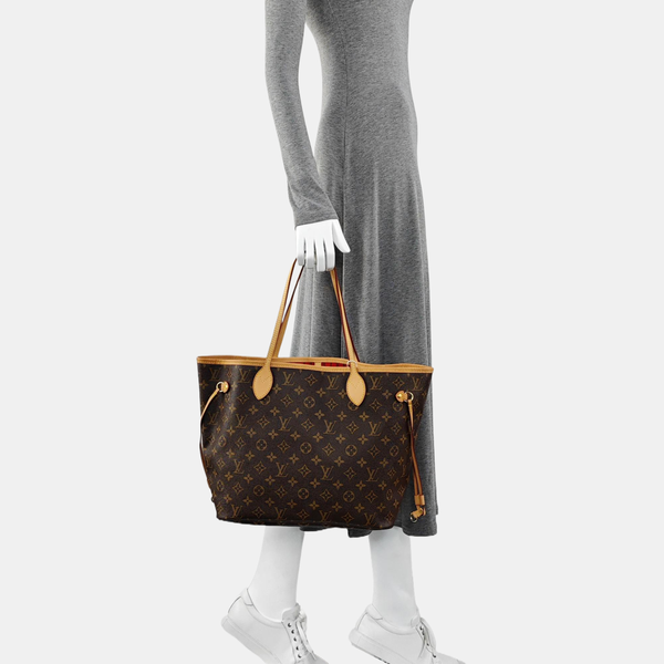 NEVERFULL MM Lona Monogram Revestida Marrón