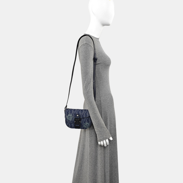 Saddle Mini Oblique Denim Blue