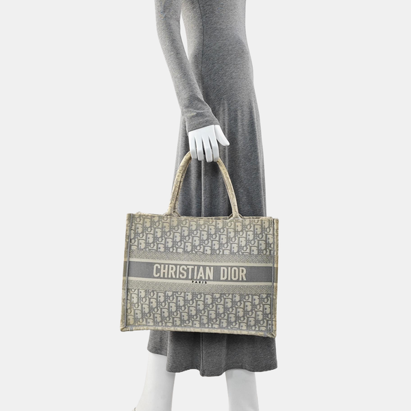 Book Tote Medium Oblique Canvas Gray