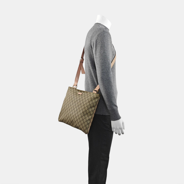 Monogram Coated Canvas Shoulder Bag Beige
