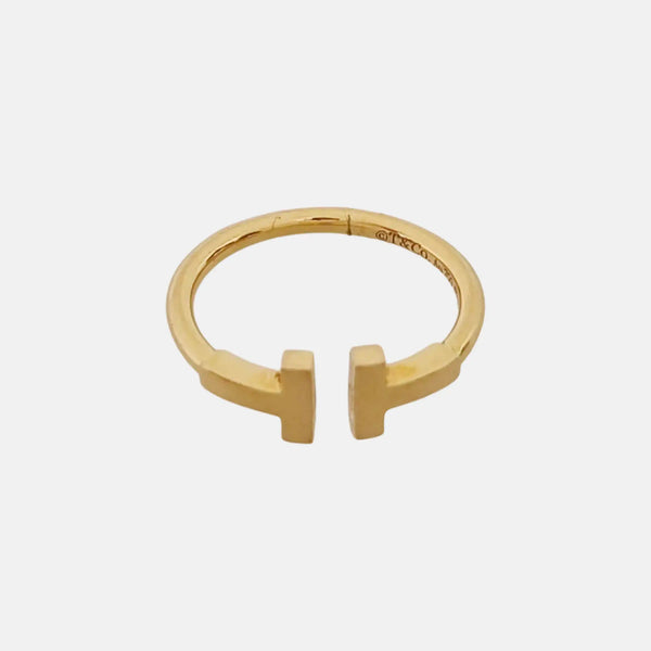 Tiffany T 18k Rose Gold Ring EU 50