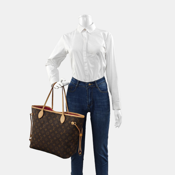 NEVERFULL MM Monogram Coated Canvas Brown
