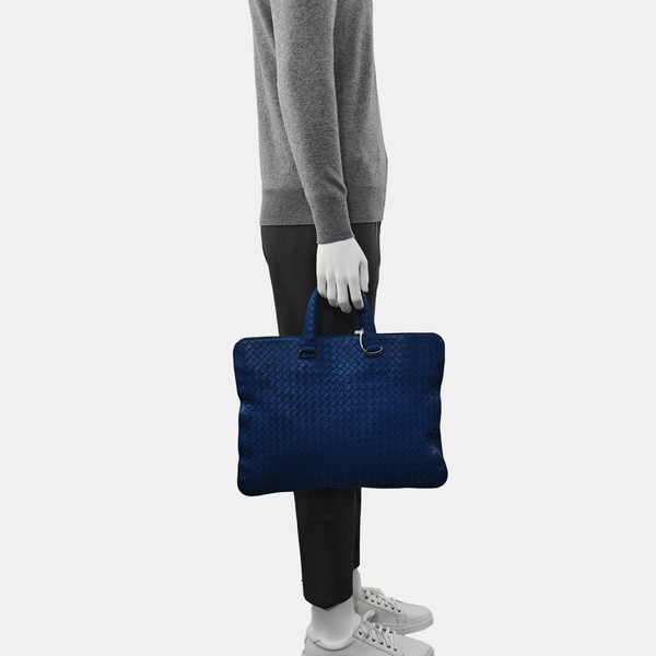 Bolso Tote de Piel de Cordero Azul