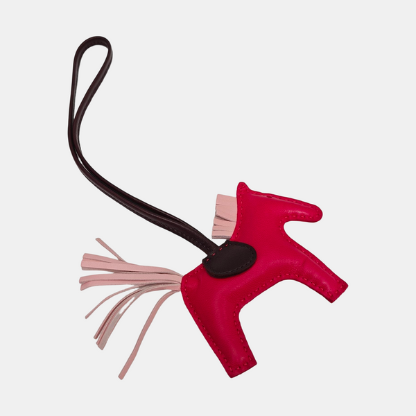 Leather Bag Charm Red