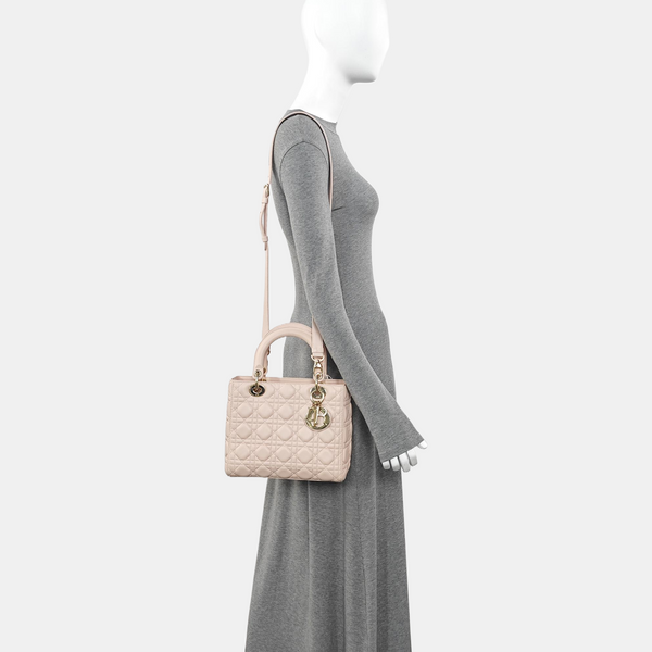 Lady Dior Medium Cannage Lambskin Pink