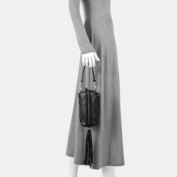 Calfskin Top Handle Bag Black