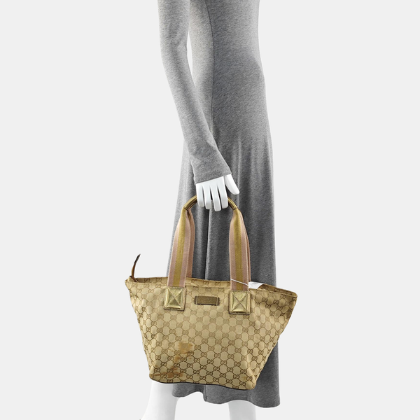Monogram Canvas Tote Bag Beige