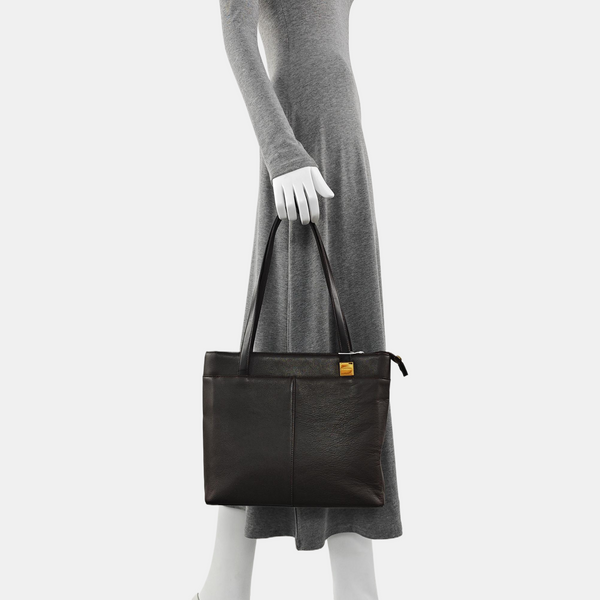 Calfskin Shoulder Bag Brown