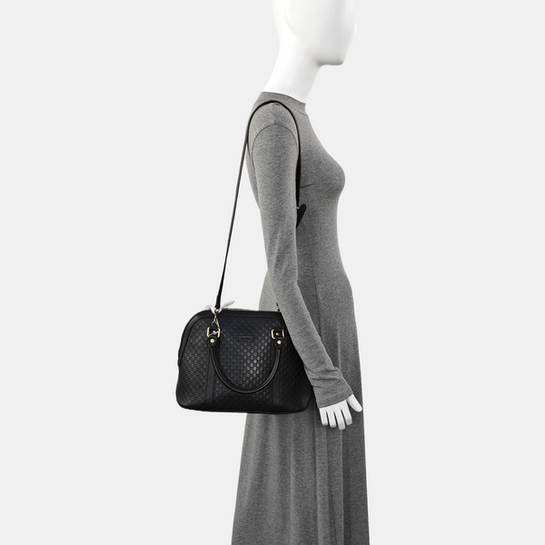 Microguccissima Monogram Calfskin Black