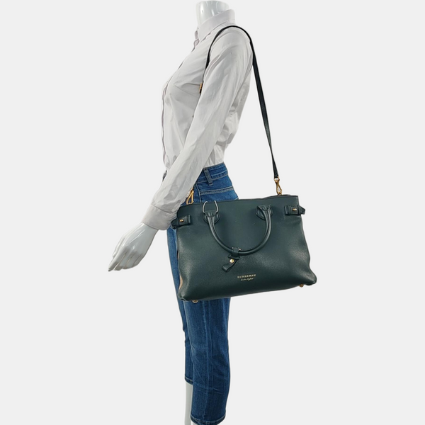The Banner Medium Calfskin Green
