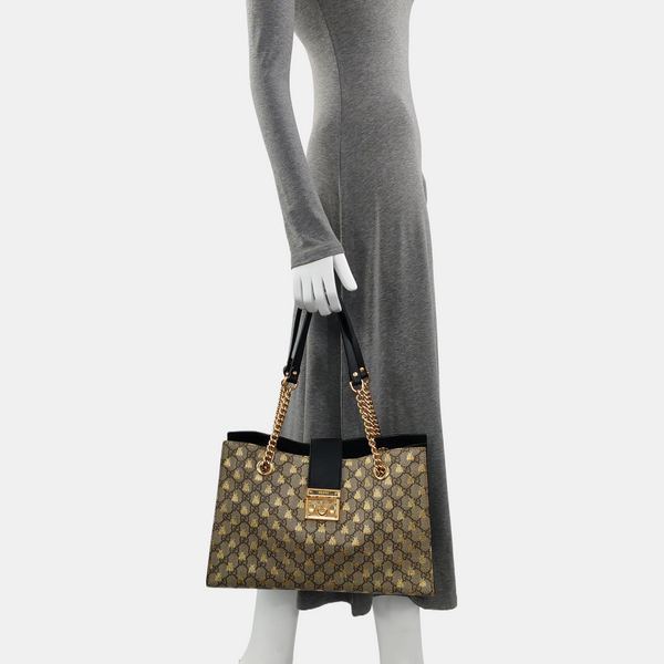 Padlock Medium Monogram Coated Canvas Brown