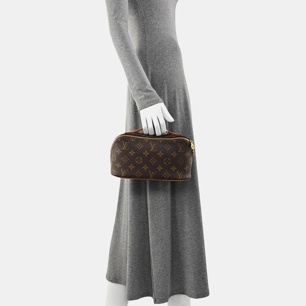 Monogram Coated Canvas Top Handle Bag Brown