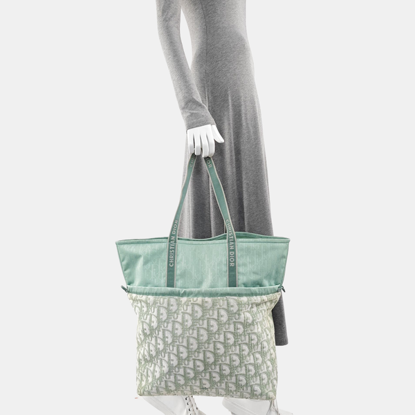 Fabric Top Handle Bag Green