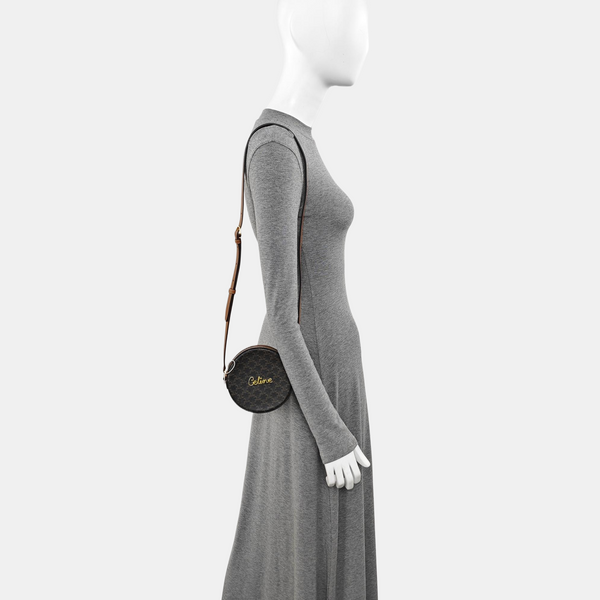 Coated Canvas Shoulder Bag Brown