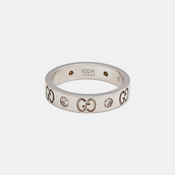 Icon 18k White Gold Silver Ring HK 11