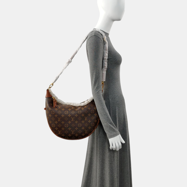 LOOP HOBO Monogram Coated Canvas Brown