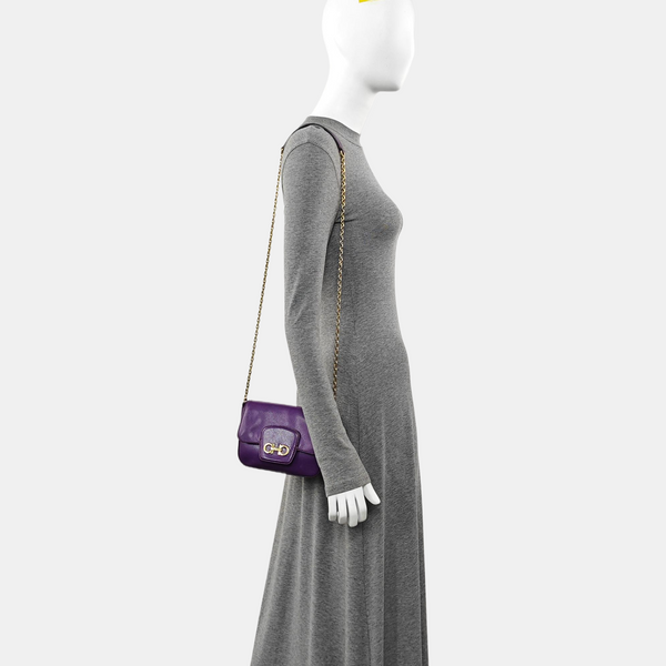Calfskin Shoulder Bag Purple