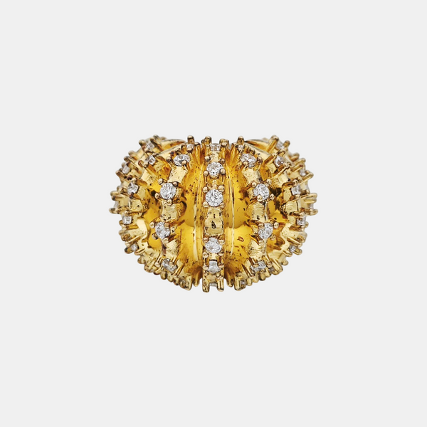 925 Sterling Silver Gold Ring HK 15