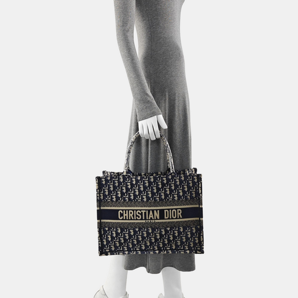 Book Tote Medium Oblique Canvas Blue