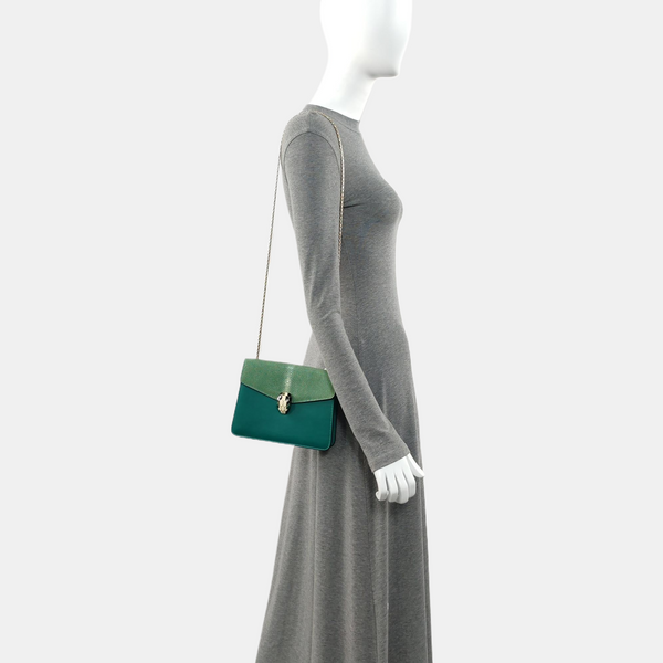 SERPENTI FOREVER Small Stingray Leather Green