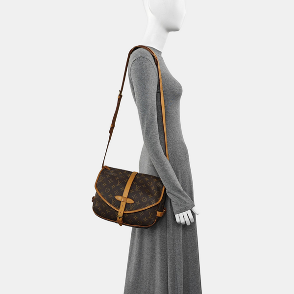 SAUMUR 30 Monogram Coated Canvas Brown