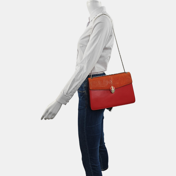 SERPENTI FOREVER Medium Calfskin Red